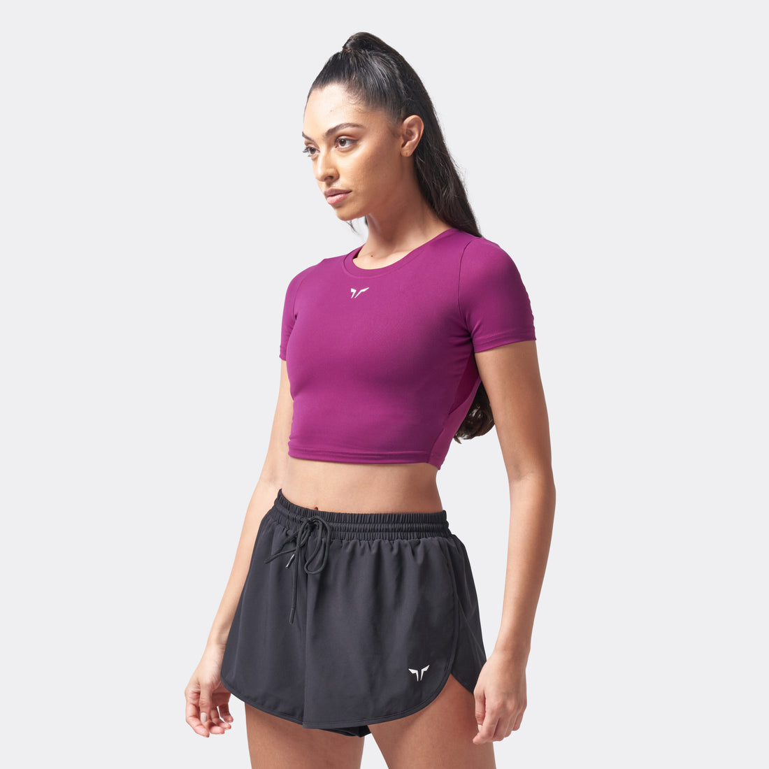 ESSENTIAL CROPPED TEE - DARK PURPLE